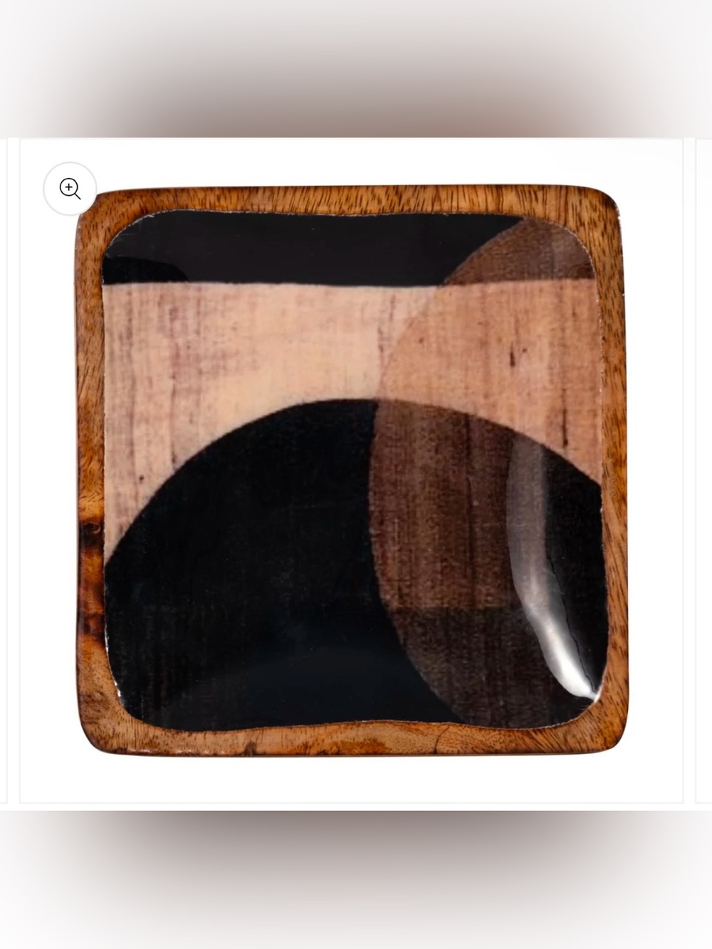 Sagebrook Home Mid-Century Mango Wood Trinket Tray Brown and Black